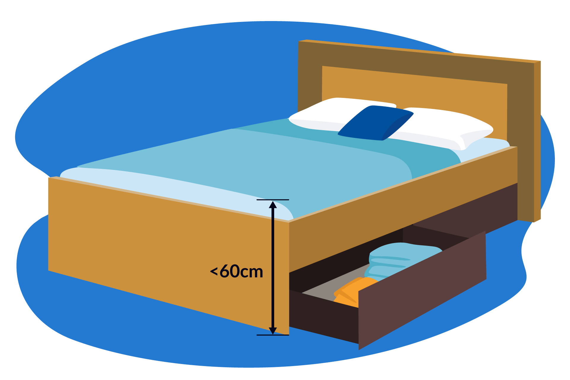 canapé con cajones.